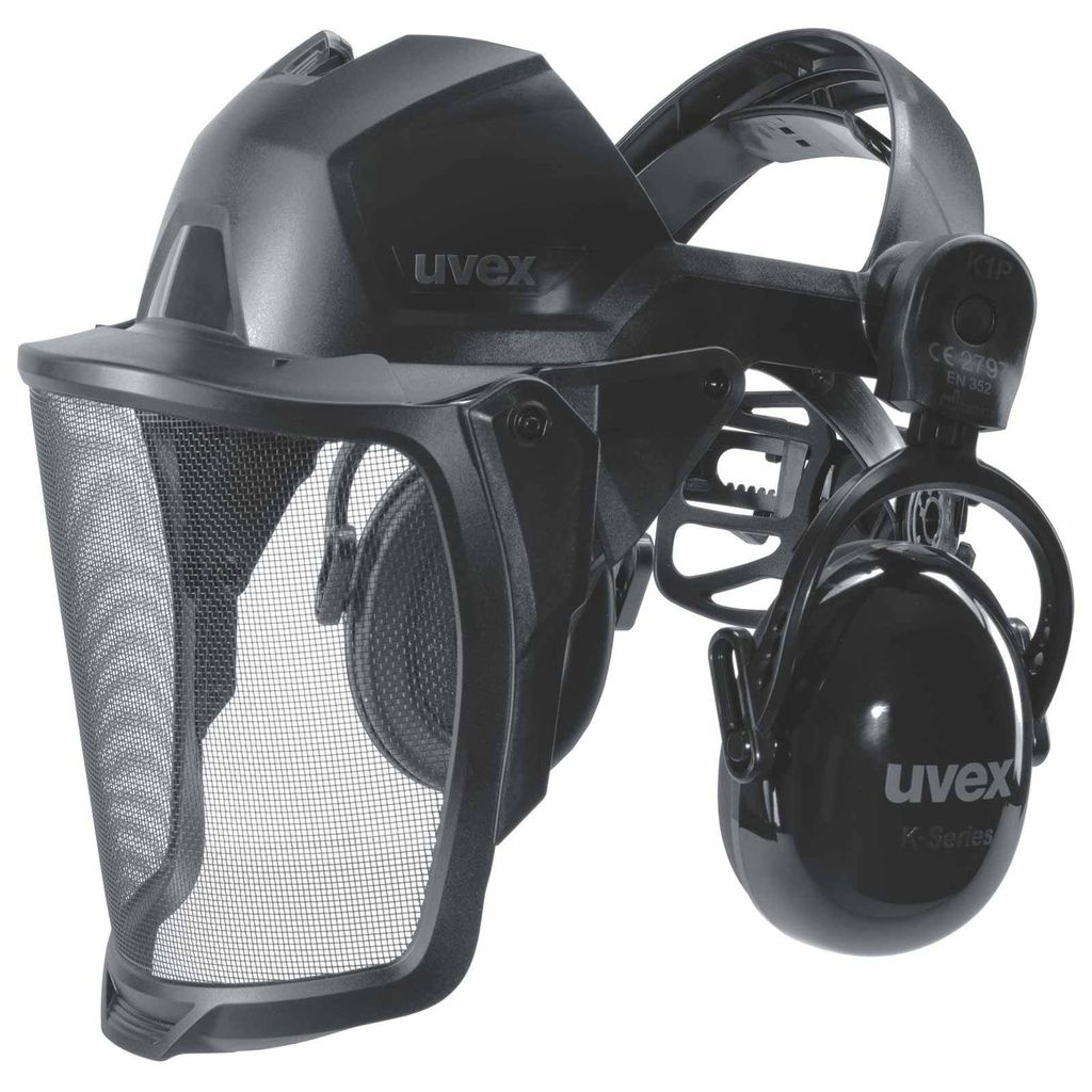 uvex Visier faceguard Gitter inkl. Gehörschutz, Schutzvisier, Gesichtsschutz, Helmvisier, Gesichtsvisier, Schutzschild