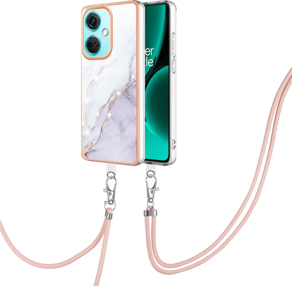OnePlus Nord CE3 Cover con Cordino Bianco - Ideale per Viaggi