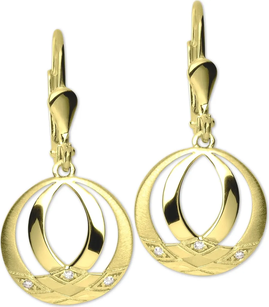 Boucles d'oreilles pendantes en Or Jaune pour mariage et soirées chic