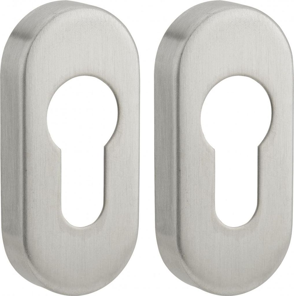 Paire de rosaces ovales pour cylindre, inox - THIRARD Image du produit 