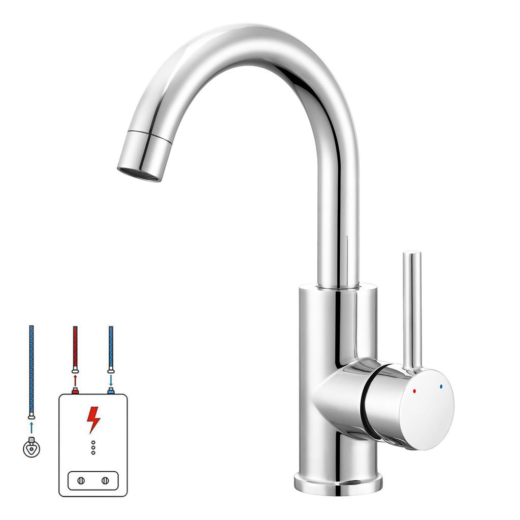Auralum Niederdruck Wasserhahn Bad, 360° drehbare Produktbild 