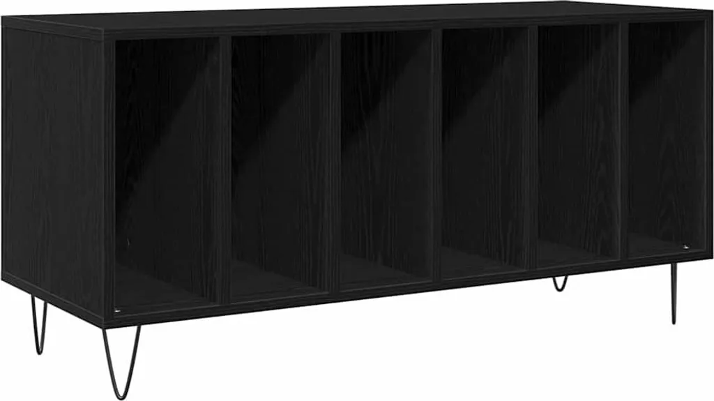 SYFAX Mobile Porta Vinili Rovere Nero 100x38x48 cm | Arredo Hi-Fi Design