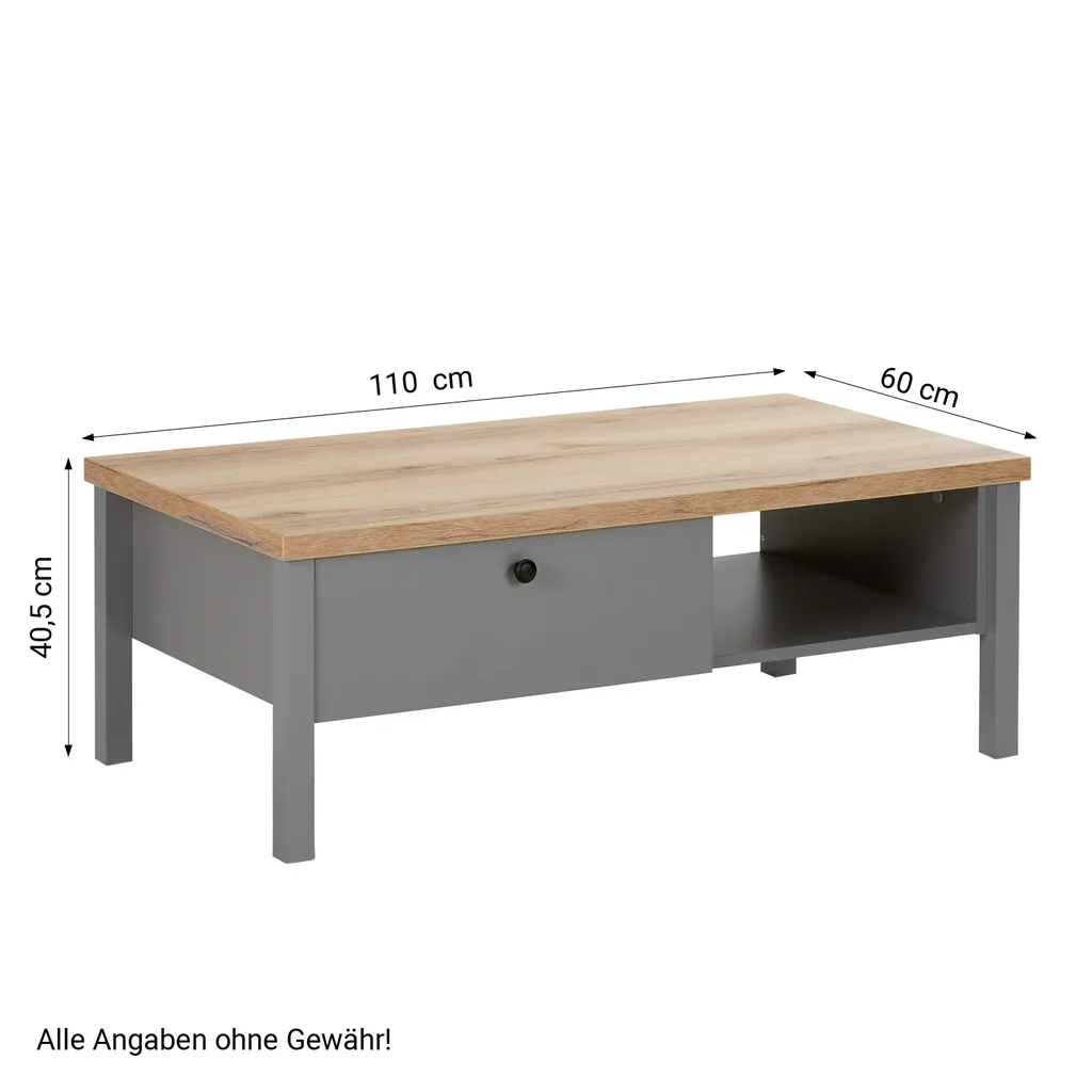 Table Basse Bois Gris 110x60 cm : Solution Gain de Place et Style