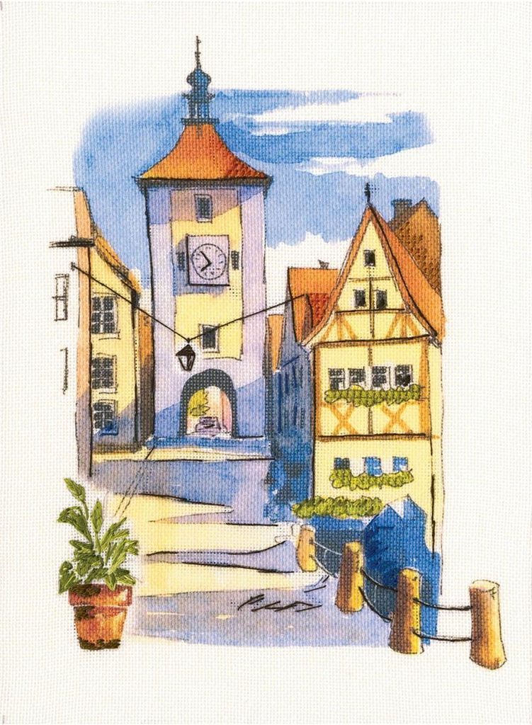 RTO Plattstichset "Malen mit Faden" DT-M008, Stickbild vorgezeichnet, 15x21 cm