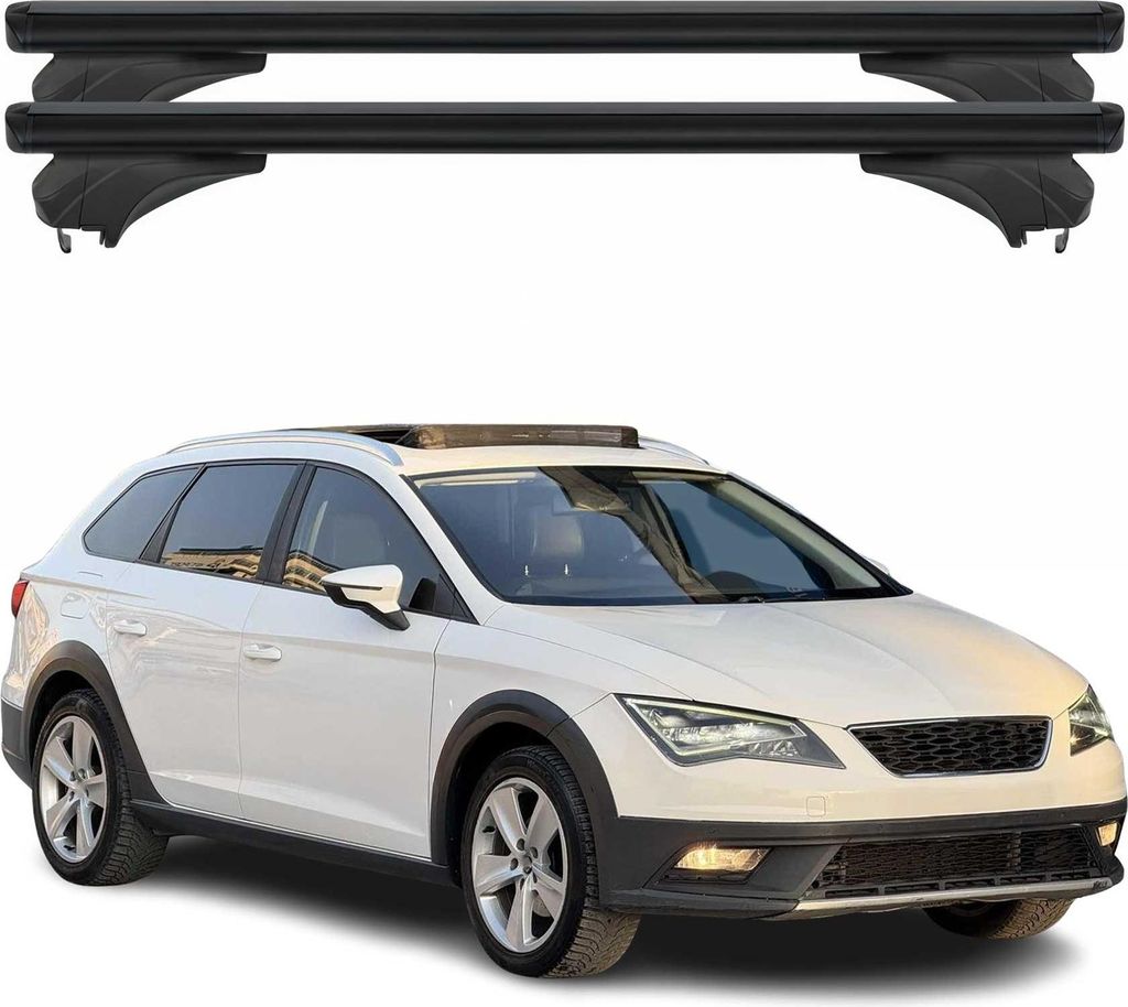 Menabo Dachträger für Seat Leon III X-Perience 2015-2020 Aluminium Schwarz 2 tlg