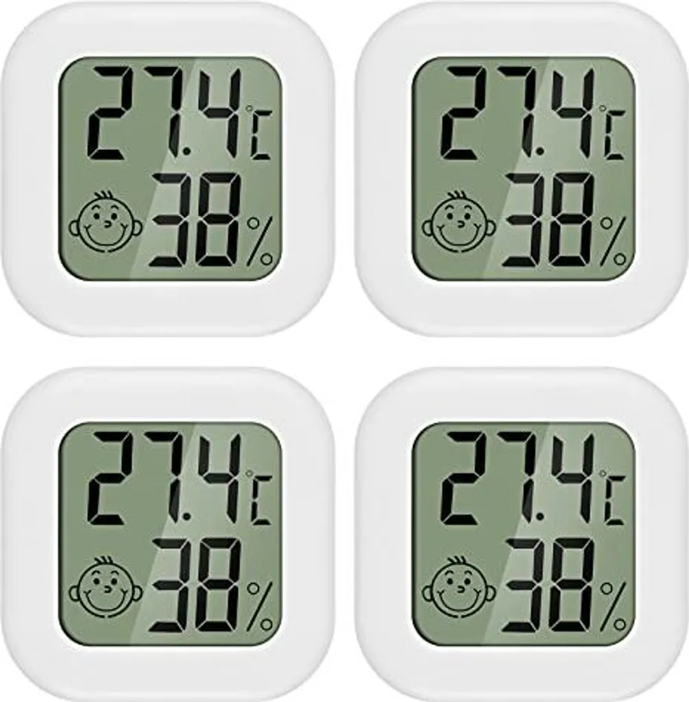 4x Mini Termo-Igrometro Digitale per Serre e Piante da Interno
