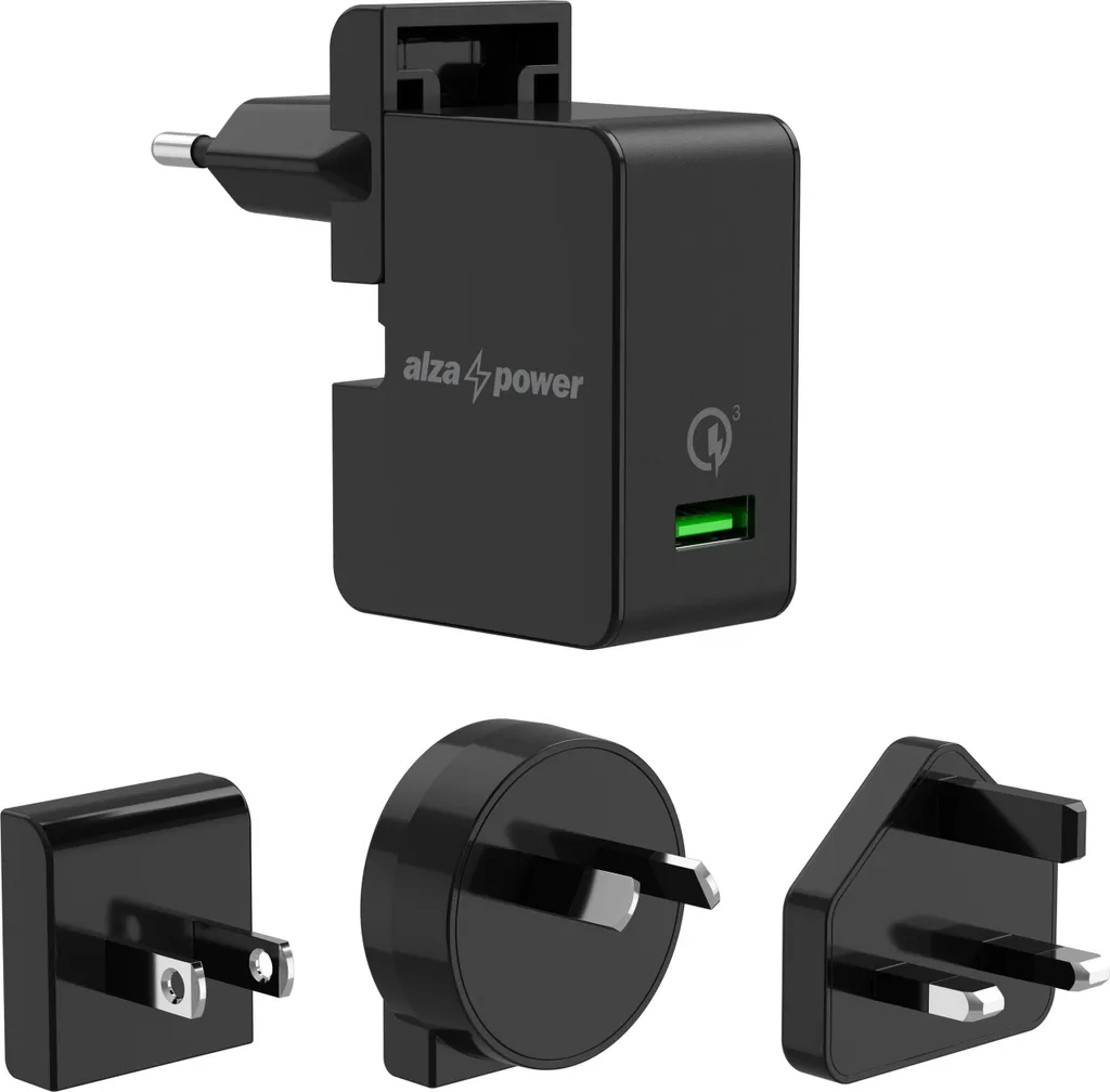 AlzaPower T200 Black Travel Charger: Efficienza Smart per Professionisti