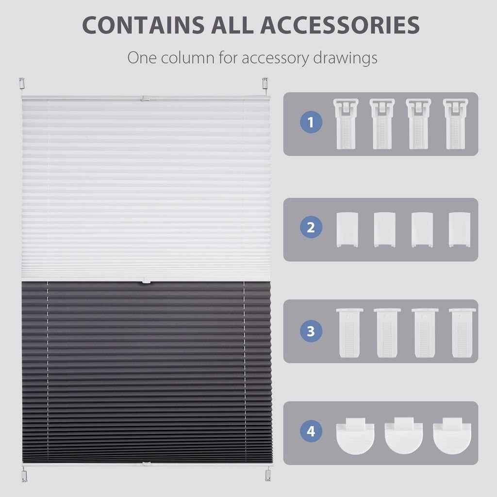 Sekey Plissee 90×200 cm ohne Bohren Day+Night Produktbild 