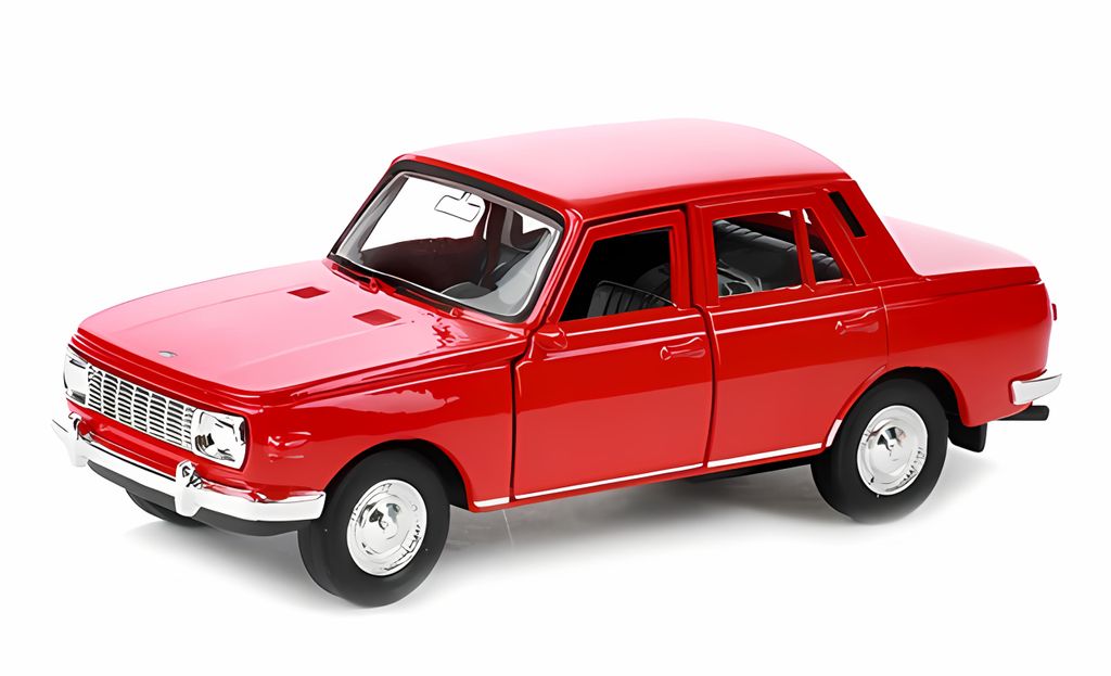 WARTBURG 353 Modellauto 11,7cm aus Metall Modell Auto Spielzeugauto WELLY 31 Kinder Spielzeug Geschenk (Rot)