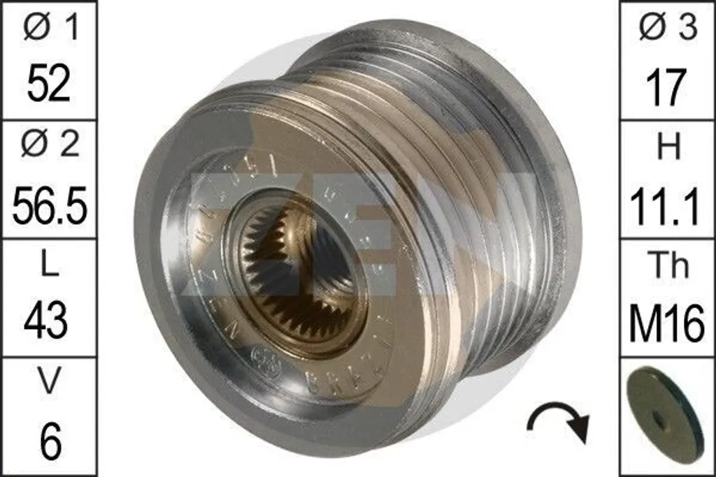Roue libre alternateur ZN5500 haute résistance pour Primera et T30