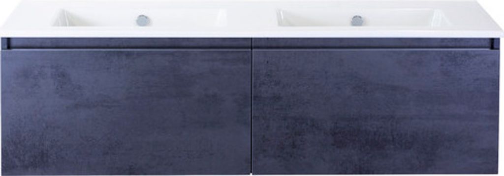 Doppelwaschbecken mit Unterschrank Sanox FROZEN BxHxT 141x42x46 cm Frontfarbe beton anthrazit 75735241