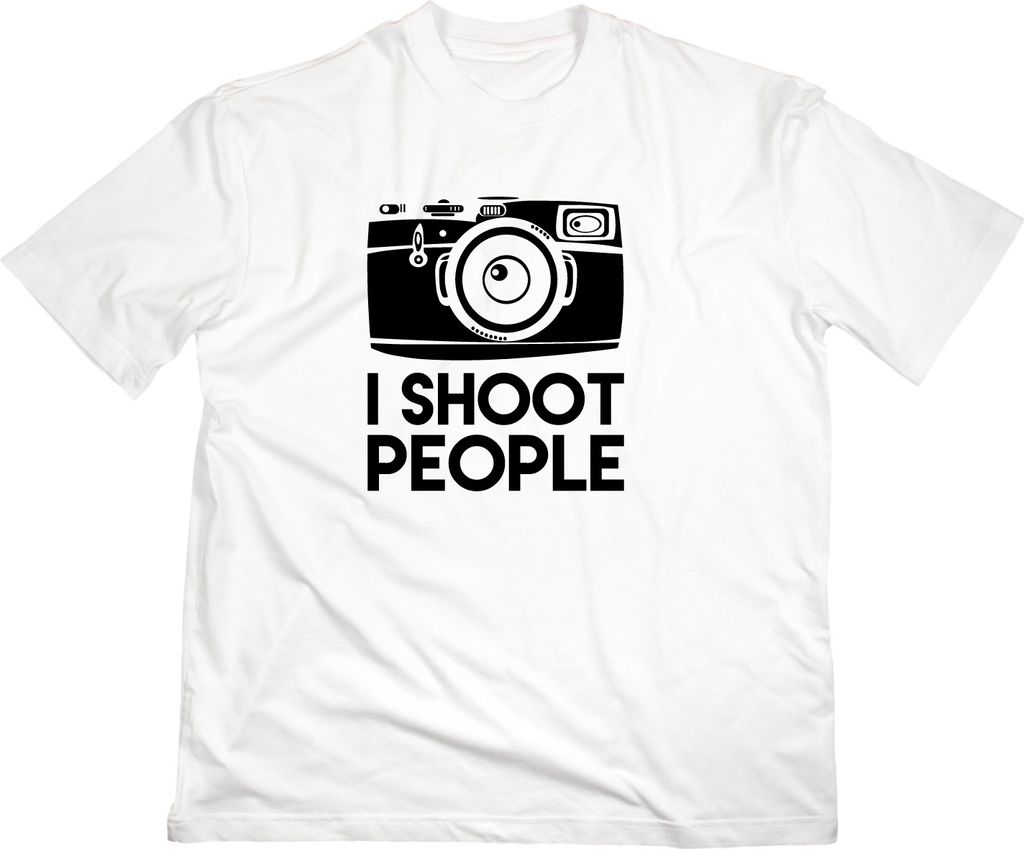 Styletex23 T-Shirt I Shoot People Fun, weiss, XL