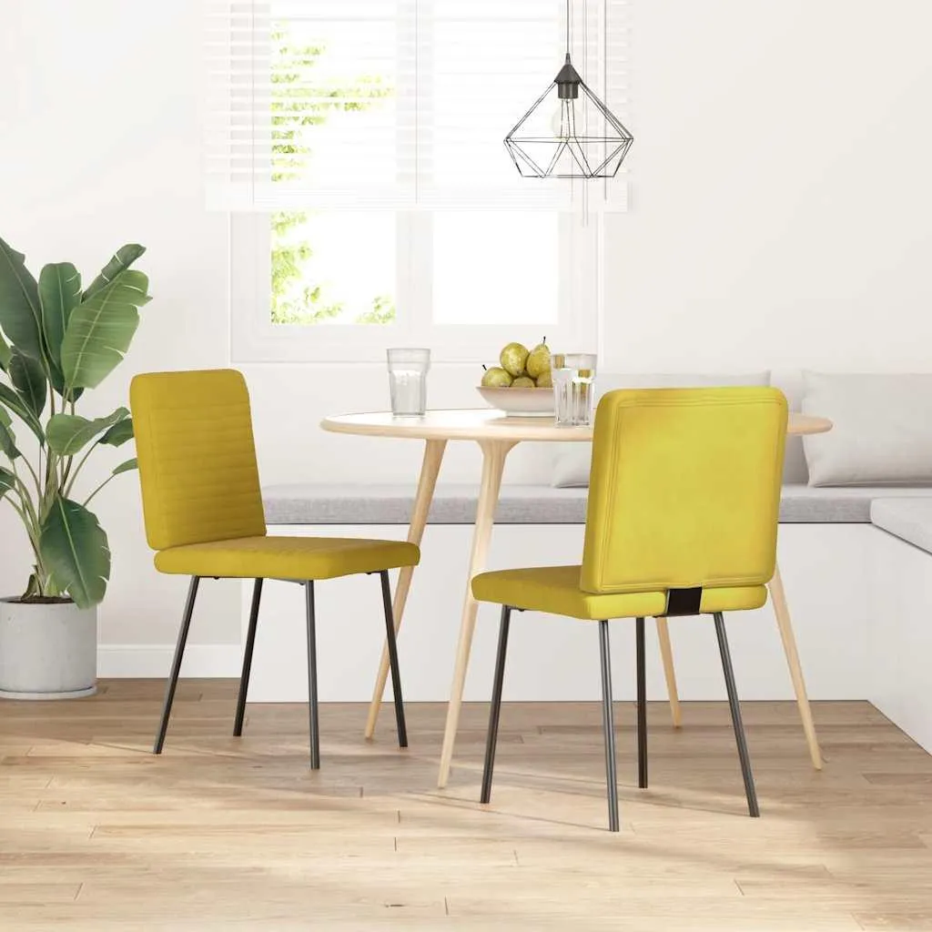 Set 2 Sedie vidaXL Velluto Giallo Senape - Sedute Design Sala da Pranzo