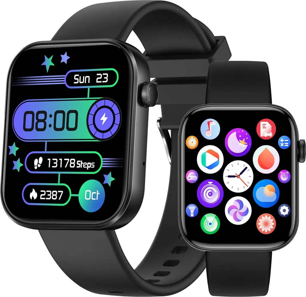 Smartwatch da uomo (ricevere/fare chiamate) impermeabile con altoparlante/microfono, chiamata Bluetooth da 1,8 pollici, cardiofrequenzimetro/pressione sanguigna, IOS Android