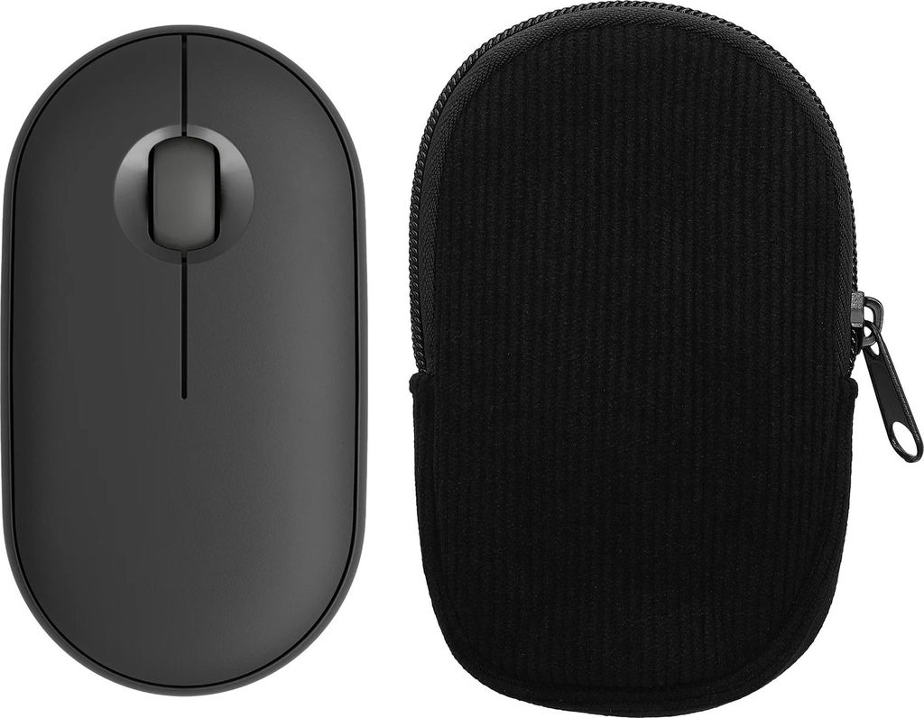 kwmobile Maus Tasche kompatibel mit Logitech Pebble Mouse 2 M350s / M350 Hülle - Case für Bluetooth Maus aus robustem Cord und Neopren Stoff - Sc...
