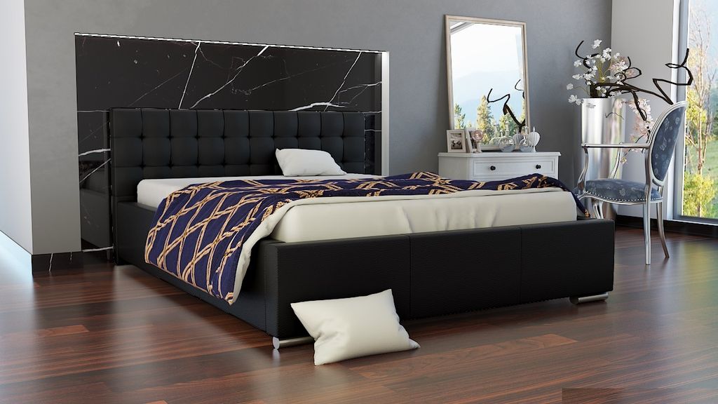 Polsterbett Bett Doppelbett MANILO 200x200cm inkl.Bettkasten