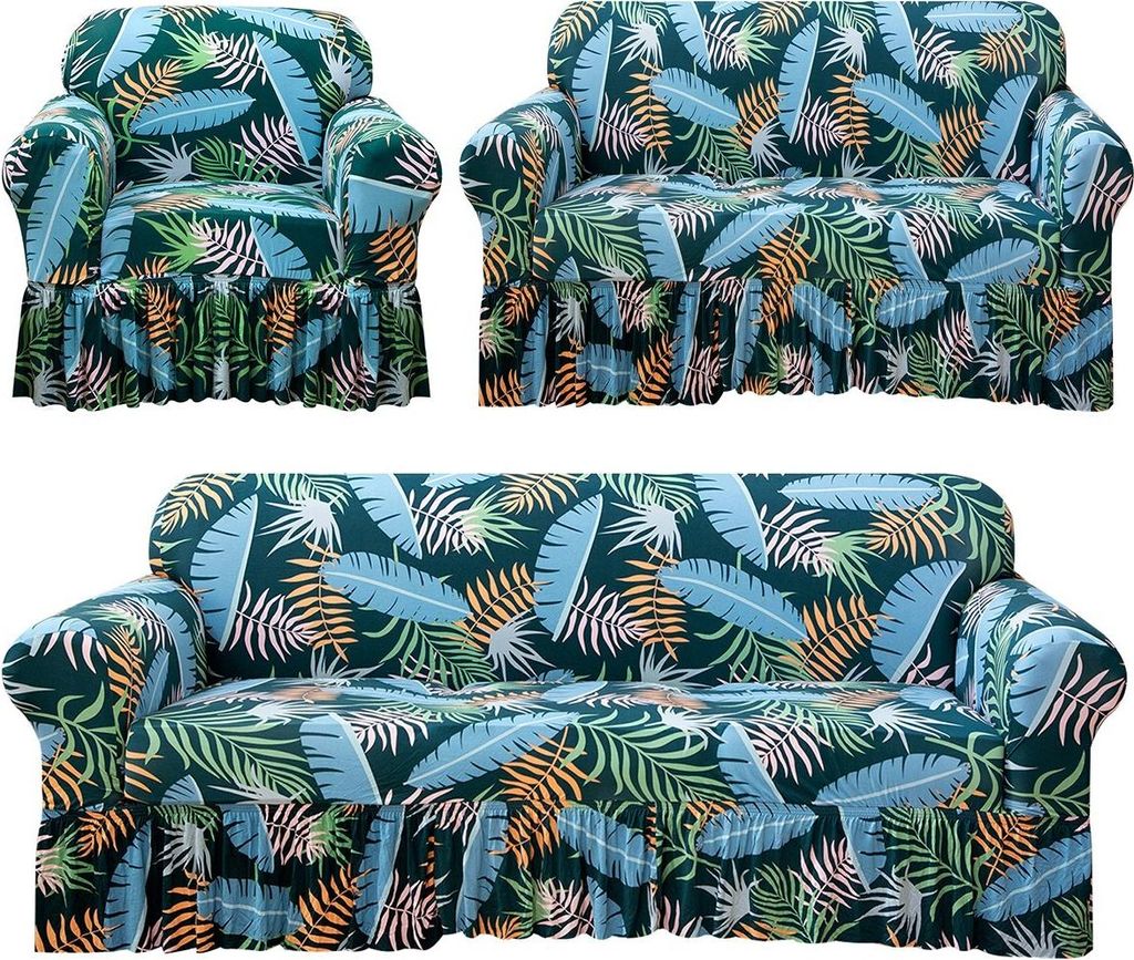 1/2/3 Sitzer Sofa Überzug Universal-Sofabezüge Wohnzimmer Couch Überzug Ecksofa Sofabezug Set Möbelschutz,Grün,175-220cm