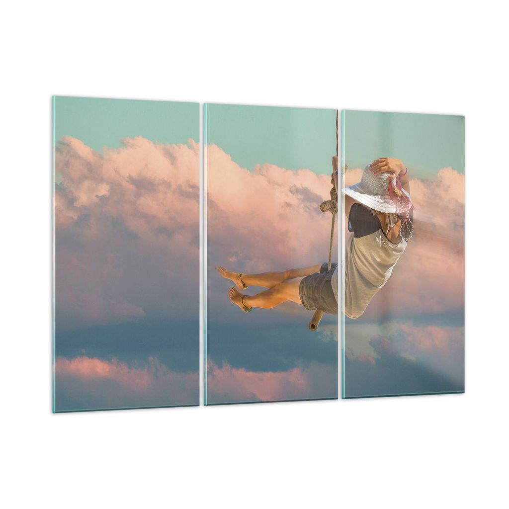 Bilder auf glas - 3 Teile - Schaukeln Seil Himmel - 165x110cm - Glasbilder - Wandbilder - Bilder - zum Aufhängen bereit - Wanddekoration aus Glas ...