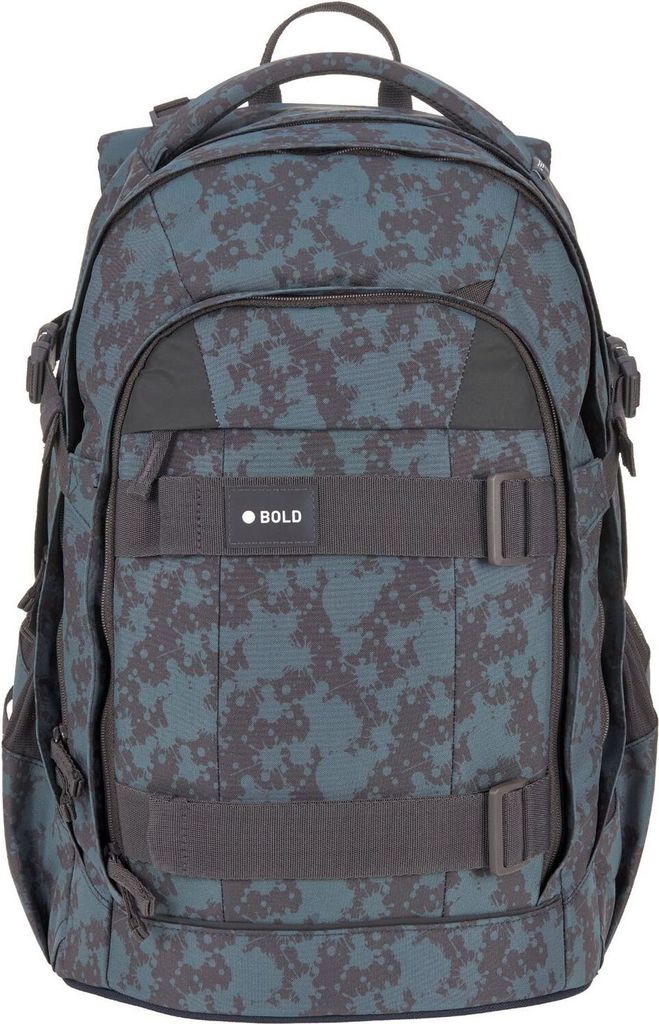 A backpack with a camouflage pattern.