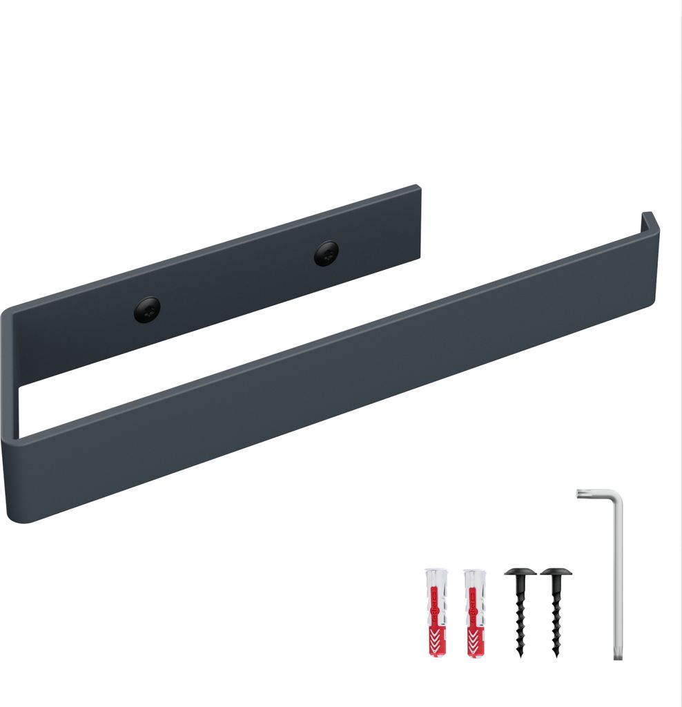 HOLZBRINK Küchenrollenhalter Anthrazit matt 244x72 mm | Handtuchhalter Wandmontage im Badezimmer, Küche, Gäste WC | Spültuchhalter, Halter für...