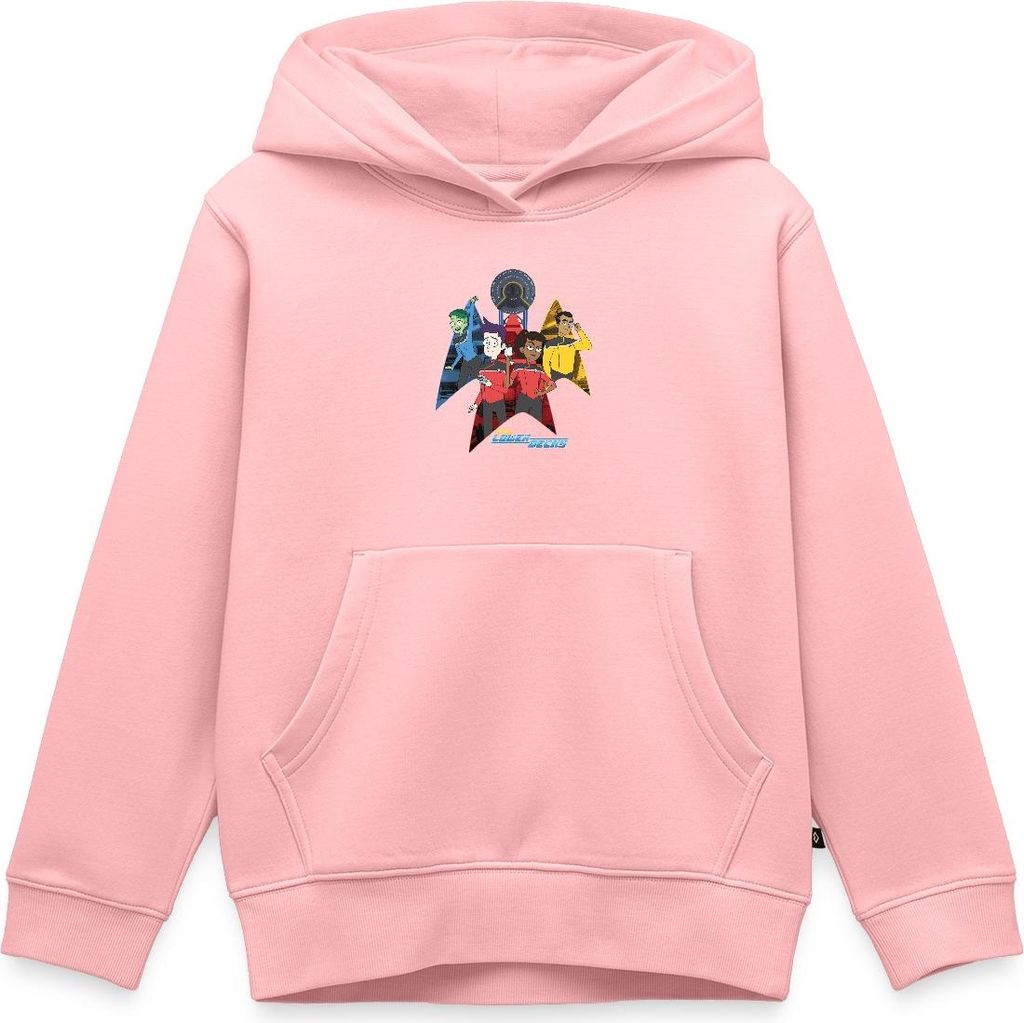 Spreadshirt Star Trek Lower Decks Crew Gruppenbild Kinder Premium Hoodie, 146/152 (10 Jahre), Rosa