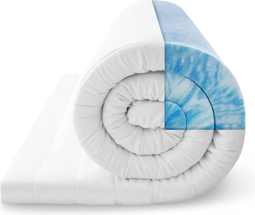 Topper de Lit 100x200 en Mousse Gel Respirante et Housse Amovible 5cm