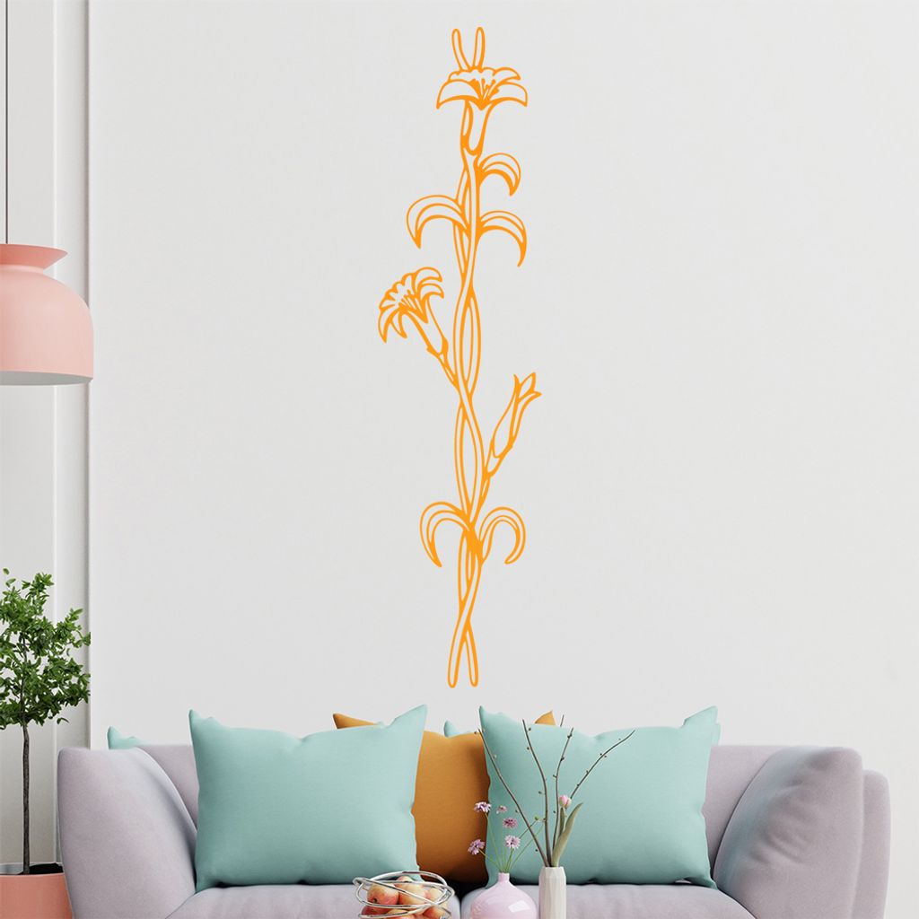 Blumen - Ranken Wandtattoo in 6 Größen - Wandaufkleber Wall Sticker - Dekoration, Küche, Wohnzimmer, Schlafzimmer, Badezimmer