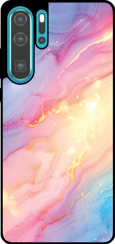 Smartphonica Telefon Fall geeignet für Huawei P30 Pro mit Regenbogen Glitter Marmor Print - TPU Backcover Fall Regenbogen Glitter Marmor Design