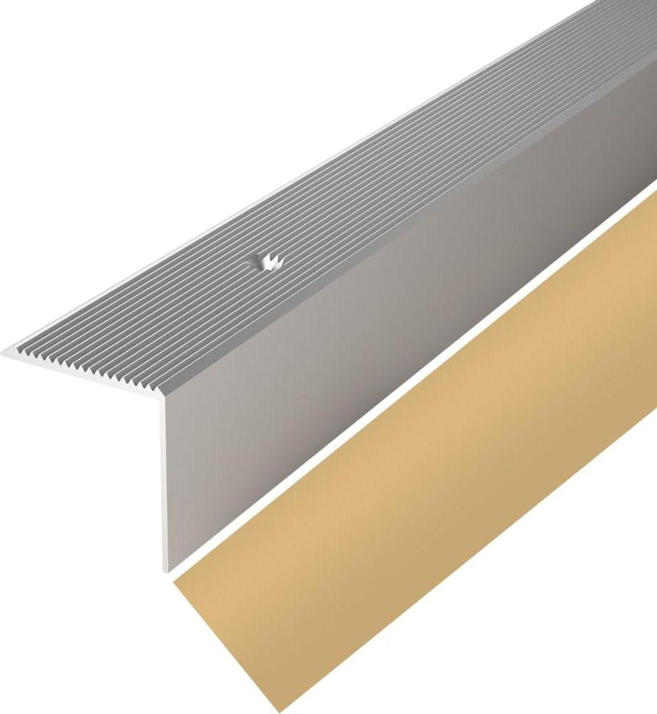 VILO Treppenkantenprofil G87 - Winkelprofil - Treppenschutz - Rutschfest - Aluminium - 186x3x3cm - Golden
