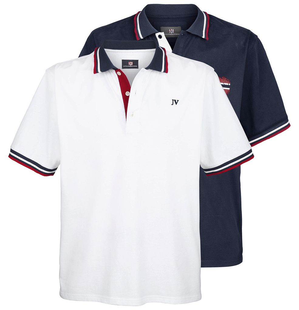Jan Vanderstorm Doppelpack Poloshirt JOHAN Herren 1465 weiß 64/66