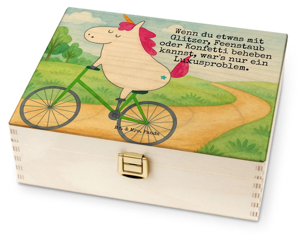 Mr. & Mrs. Panda Tee Organizer Einhorn Radfahrer Design - Weiß - Geschenk, Radfahren, Beutel Halter, Einhörner, Unicorn, Aufbewahrung, Bike, Teeb...