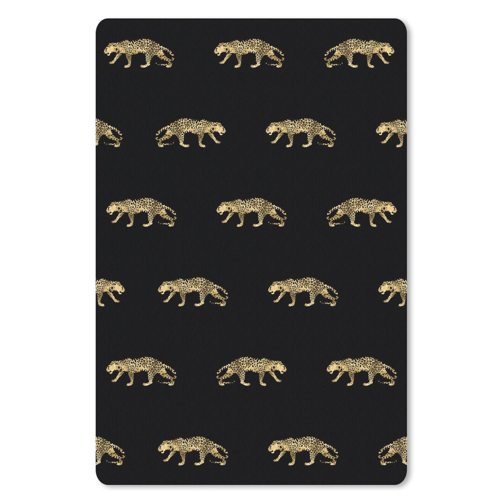 MuchoWow Mauspad Mousepad Panther - Muster - Gold 40x60 cm - Mousepads - Maus Mat - Pad - Mausunterlage - Schreibtisch Accesoire