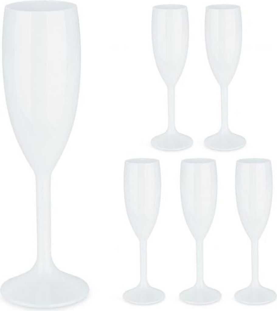 Champagnergläser aus Kunststoff, 6er-Set