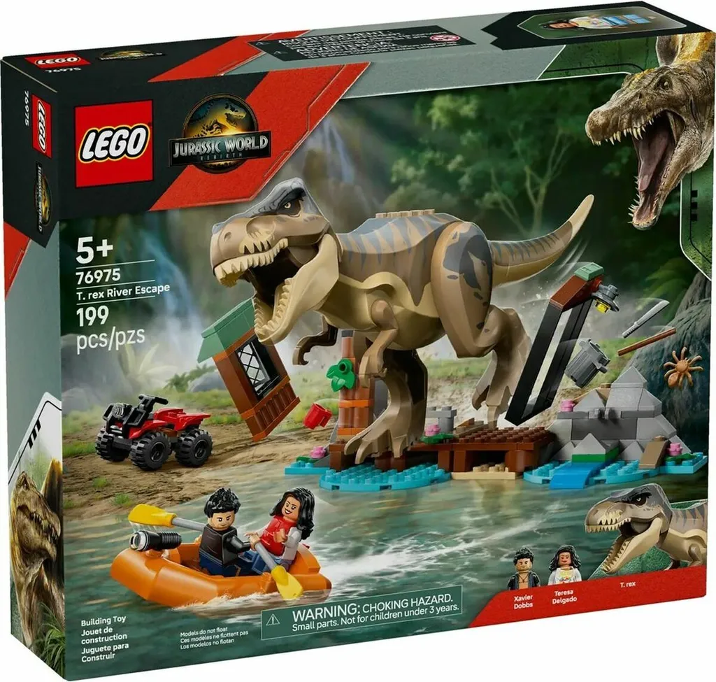 Set LEGO 76975 Jurassic World T.Rex River Escape : Dinosaures et Action Fluviale