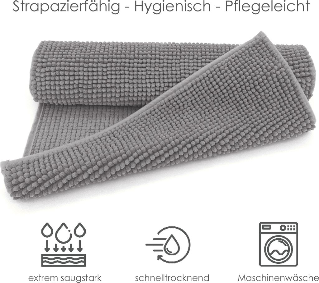 heimtexland ® Badvorleger Chenille Super Flauschig Produktbild 3