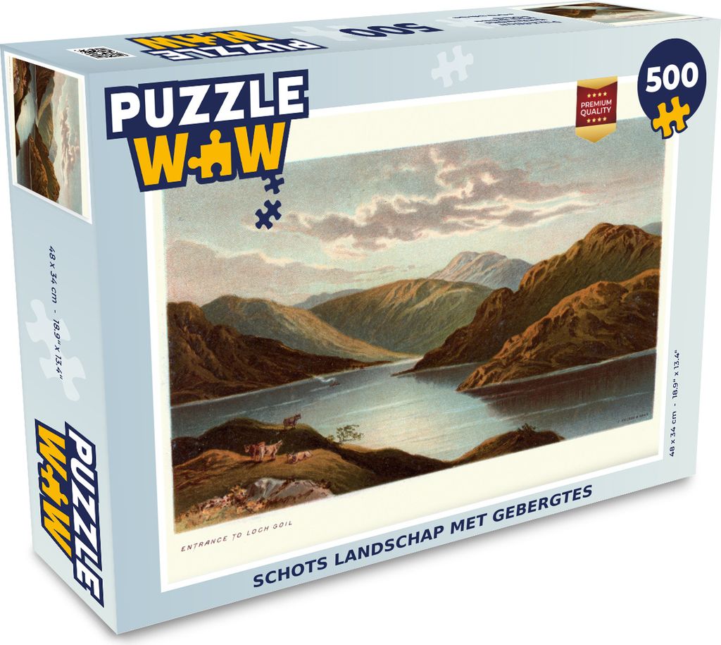MuchoWow Puzzle 500 Teile Schottische Landschaft mit Bergen - 500 Teile - Kinder - Selberbauen - Puzzlespiele