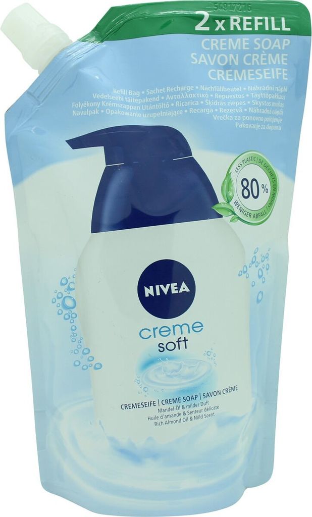 Nivea mydło w płynie Creme soft saszetka uzupełniająca 500 Zdjęcie produktu 