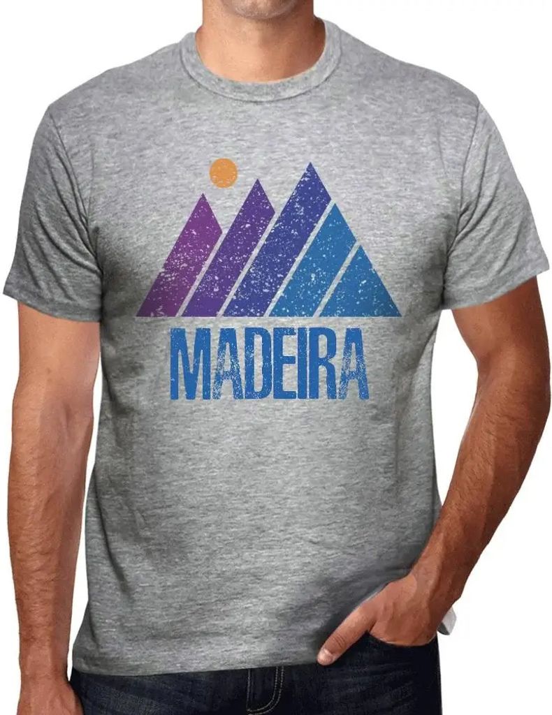Herren Grafik T-Shirt Berg-Madeira – Mountain Madeira – Öko-Verantwortlich Vintage Jahrgang Kurzarm Lustige Druck Geburtstag Geschenk Mann