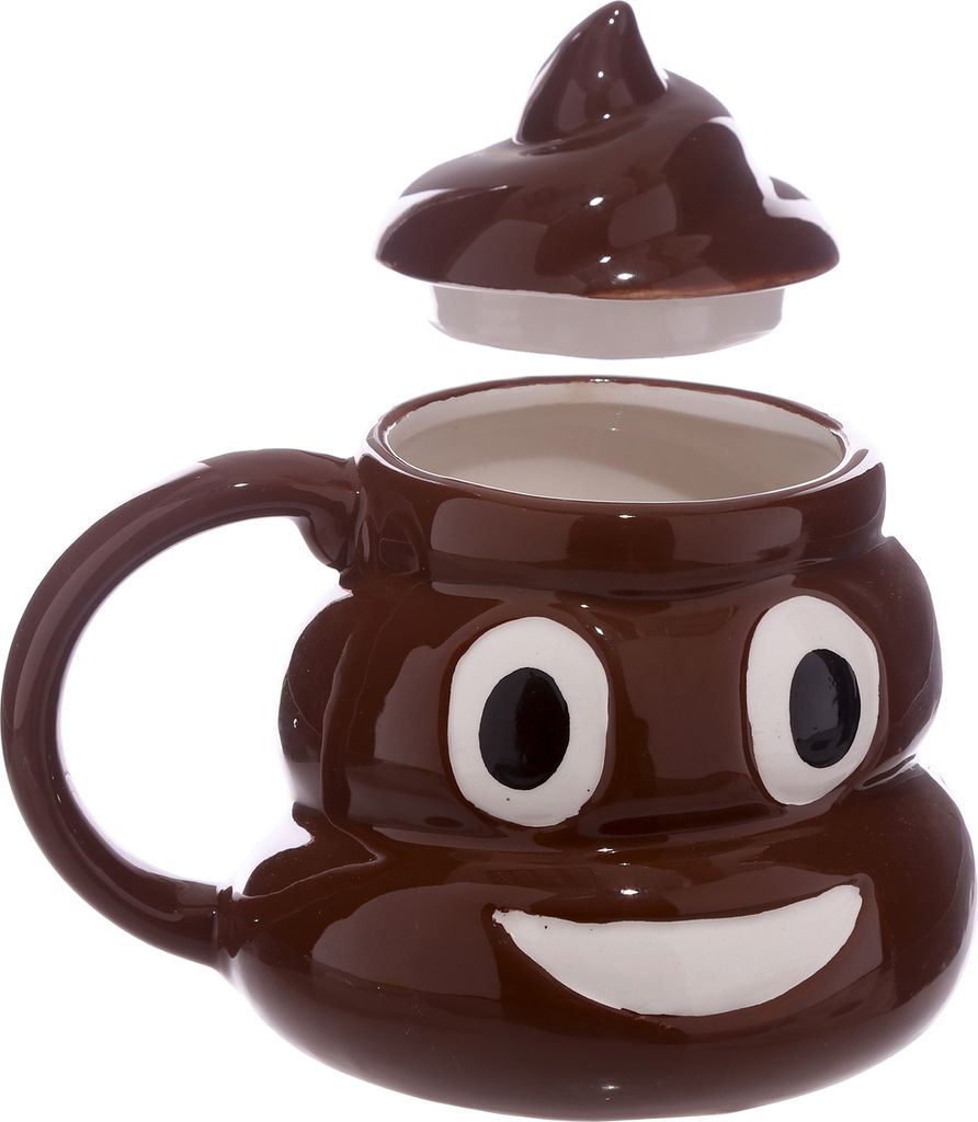 Tazza Emoticon Poo con coperchio 450 ml Immagine del prodotto 