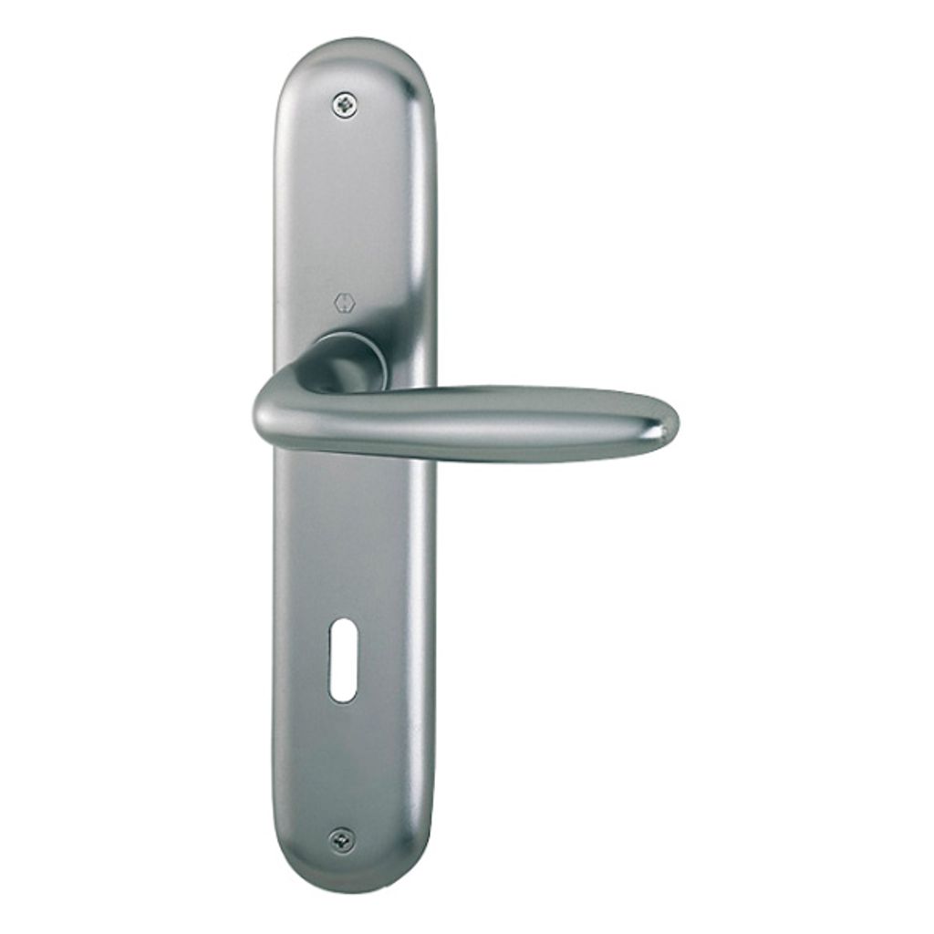 Hoppe Verona Langschildgarnitur Aluminium F9 Stahlfarben 1510/273P, OB Ovalbart