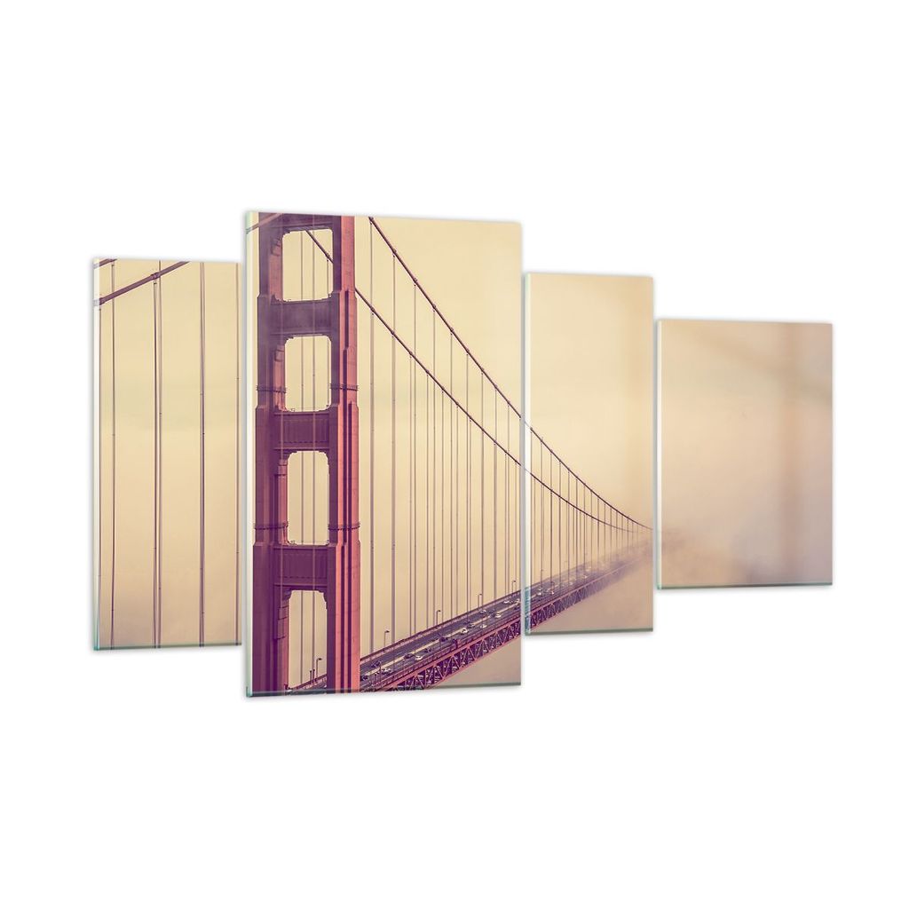 Bilder auf glas - Brücke Autobahn Infrastruktur - 120x70cm - Glasbilder - Wandbilder - Kunstdruck - zum Aufhängen bereit - Wanddekoration aus Gla...