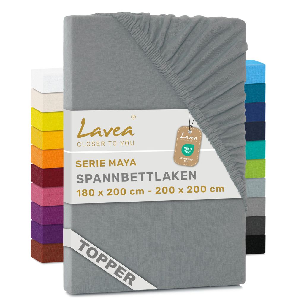 Lavea® Topper Spannbettlaken 180x200 cm - 200x200 cm, Maya Produktbild 