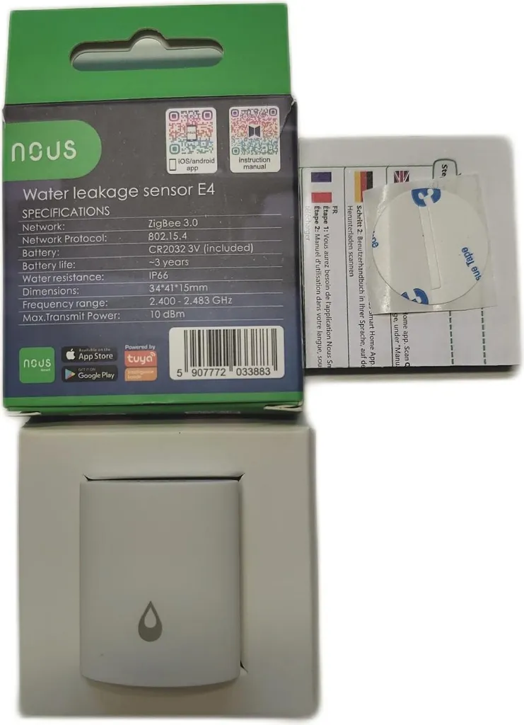 Nous E4 Zigbee Capteur de fuite d'eau intelligent haute précision blanc - 4