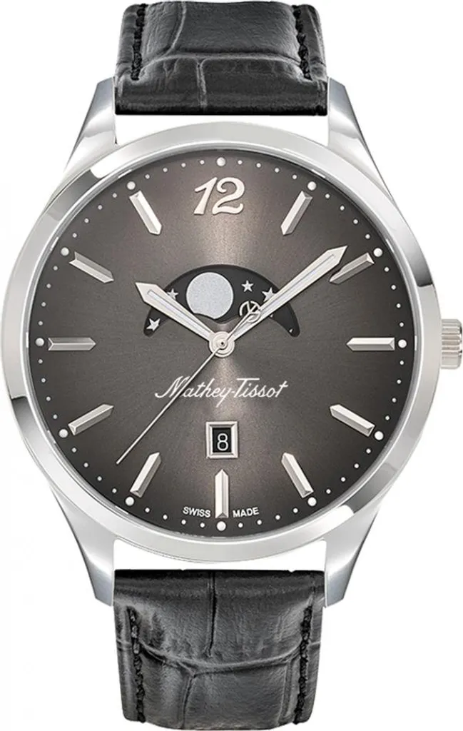 Montre Mathey-Tissot H411LAN Cadran Noir et Bracelet Cuir Qualité Pro