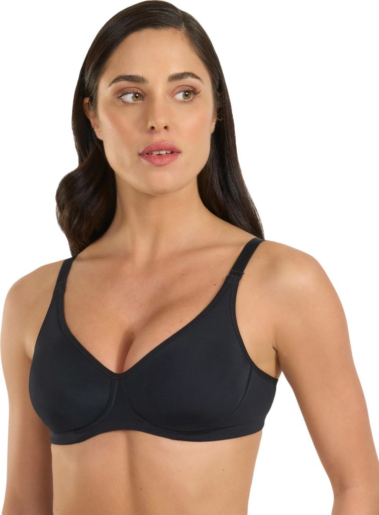 Spiman Damen gepolsterter Mikrofaser BH ohne Bügel, Schwarz ohne Bügel, Gr. 85D