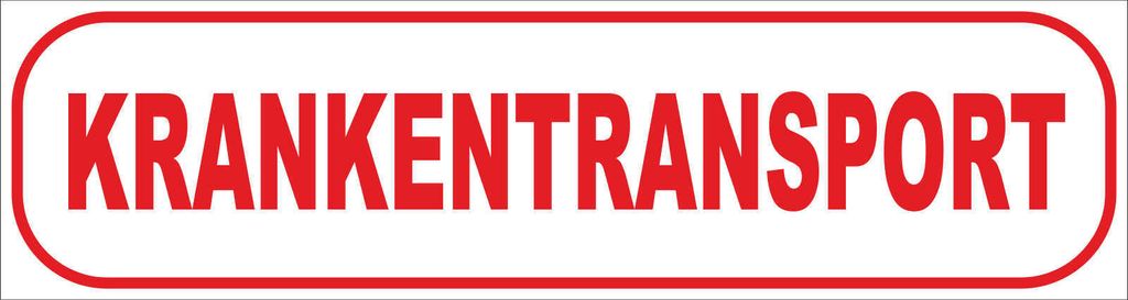 INDIGOS UG - Magnetschild - Krankenfahrt - Magnetfolie fürŽs Auto LKW oder alle andere magnetischen Flächen 30x8 cm - Rot