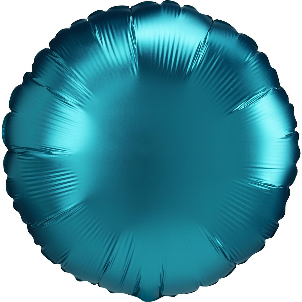 1 x Folienballon rund Satin aqua blau 45cm