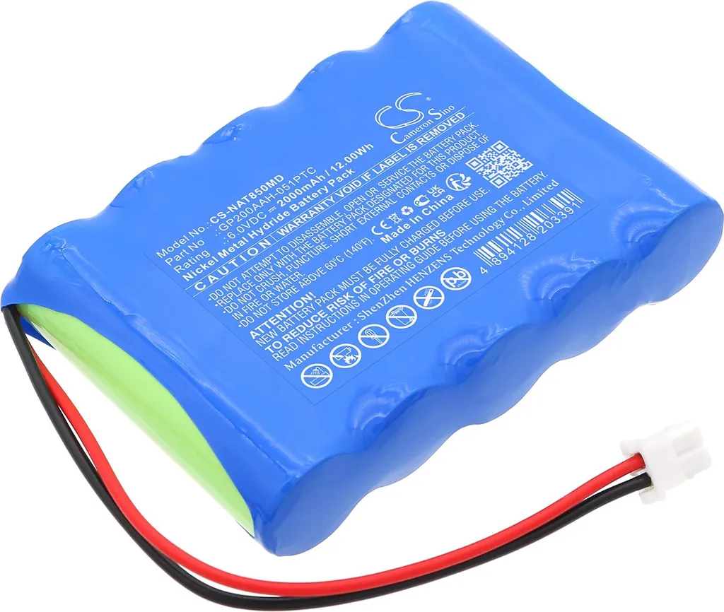 Batterie de Rechange NONIN 8500 : Solution Panne GP200AAH-051PTC 6V