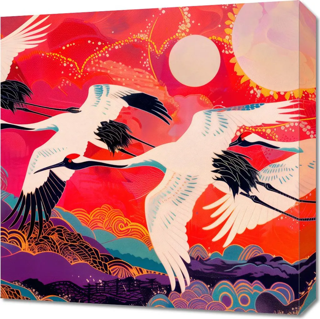 Dettagli Tecnici Quadro 50x50 cm Gru - Manifattura Italiana Tela