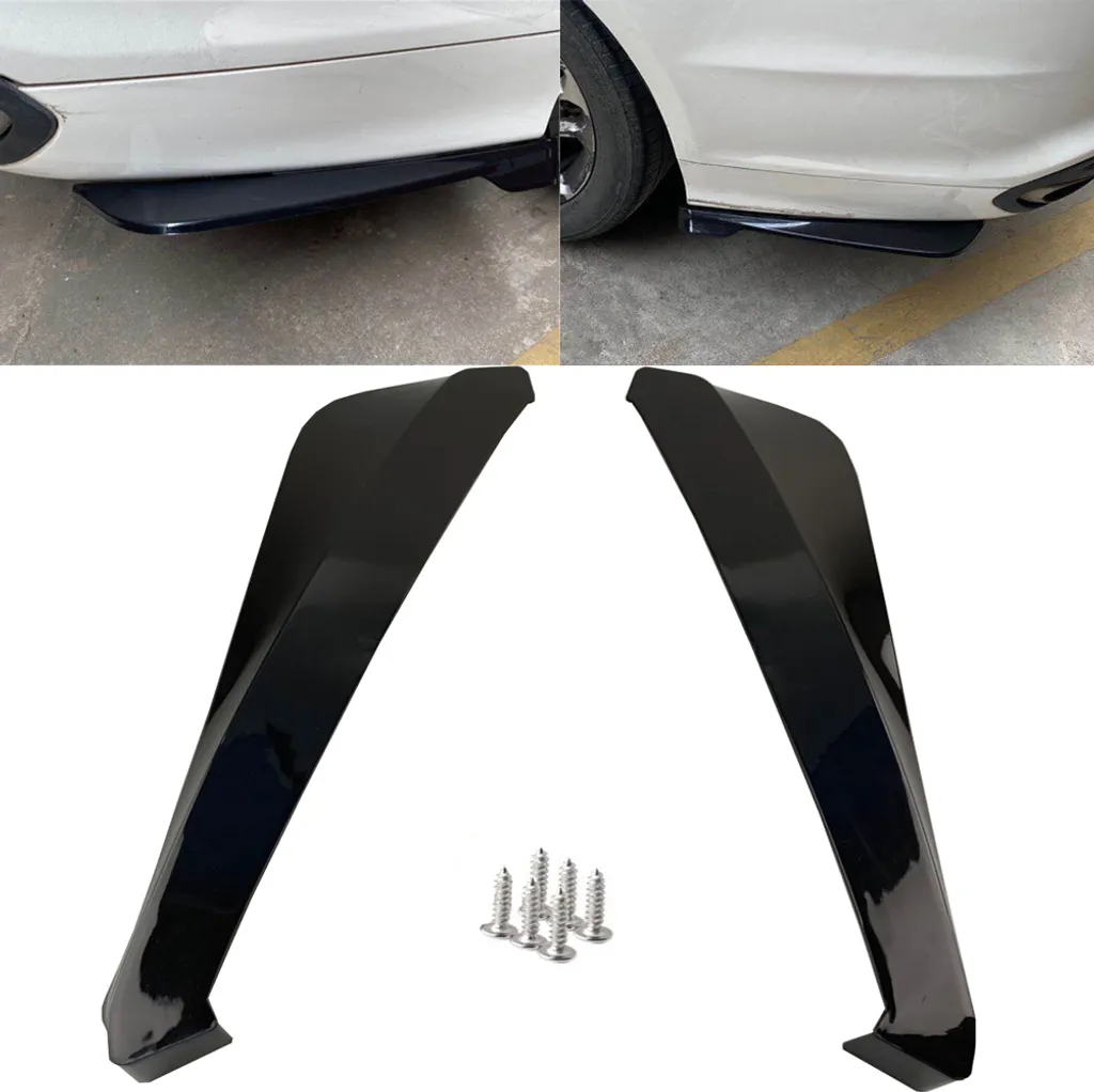 Kit 2 Protezioni Paraurti Posteriore Auto - Splitter Universali Neri